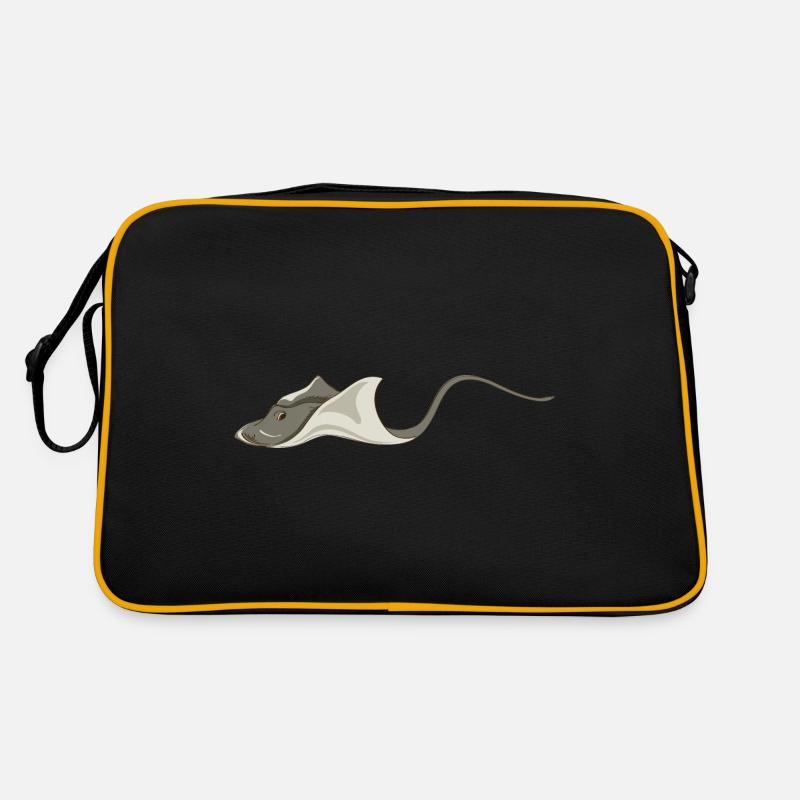 Meerestiere - Retro Tasche - Schwarz/Gold