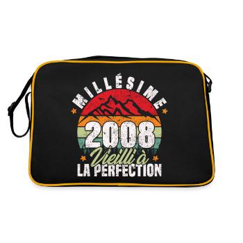 Millésime 2008, Cadeau D'anniversaire Vintage 2008 - Sac Retro - noir/or - Dos