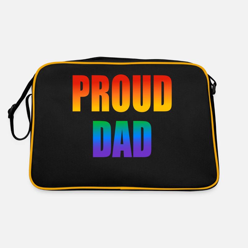 Stolzer Papa schwuler Regenbogen Retro Tasche
