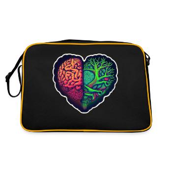 Le cerveau et le cœur ont fusionné - Sac Retro - noir/or - Dos