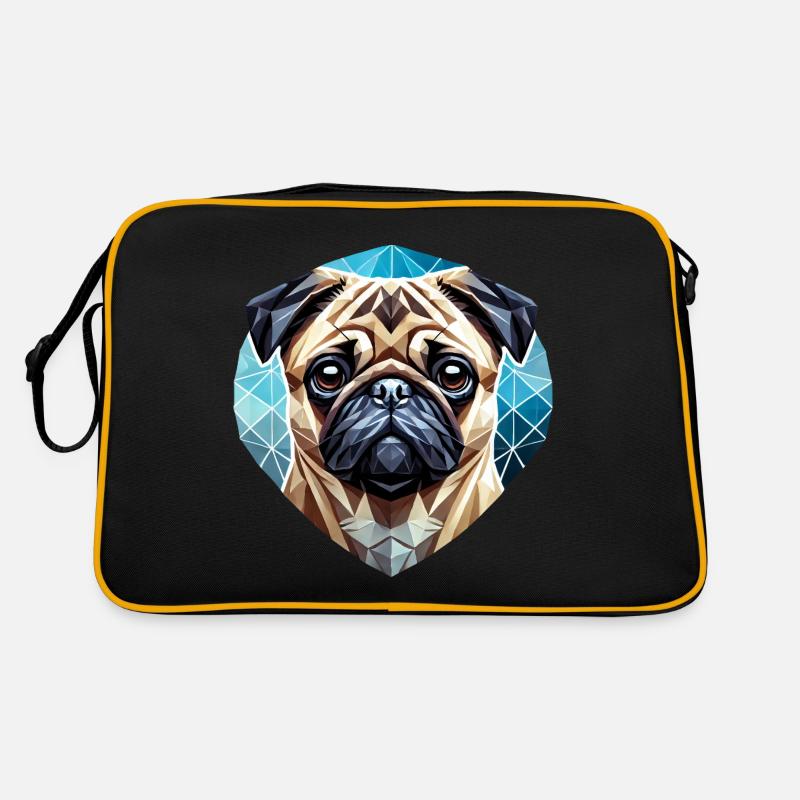 Pug Face Geometry Art Retro Bag