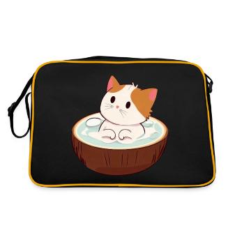 Bains de chat au lait de , Design animal relaxant - Sac Retro - noir/or - Dos
