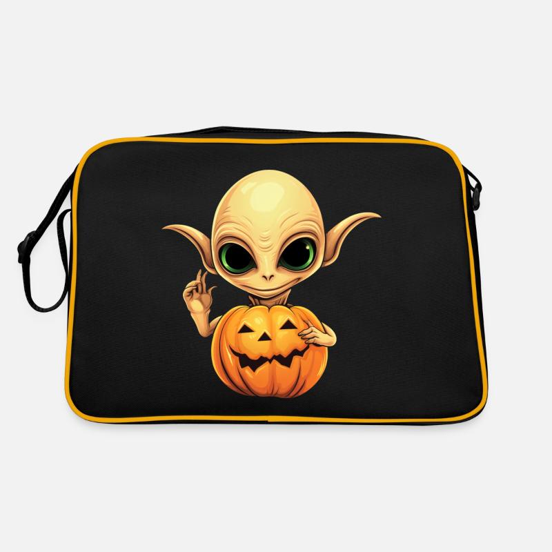 Orange Alien Pumpkin: Halloween from Space Retro Bag