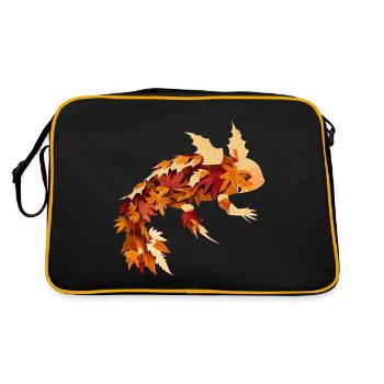 Autumn Magic with Axolotl: Colorful Foliage and Bl - Retro Bag - black/gold - Back