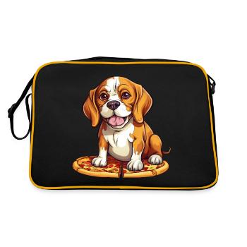 Amateurs de Beagle: Salami Pizza & Dog Owner Desi - Sac Retro - noir/or - Dos