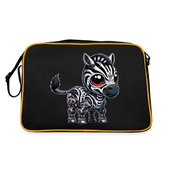 Cyborg Zebra : Robot aux yeux rouges - Sac Retro - noir/or - Dos