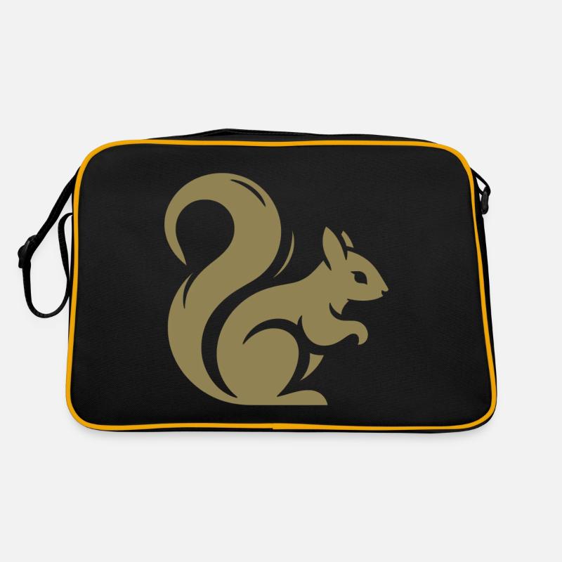 Minimalistische Eichhörnchen-Silhouette Retro Tasche