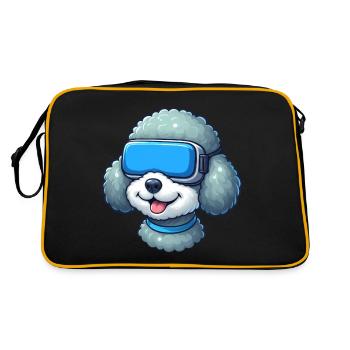 Pudel in VR: Gamer-Hund Abenteuer - Retro Tasche - Schwarz/Gold - Hinten