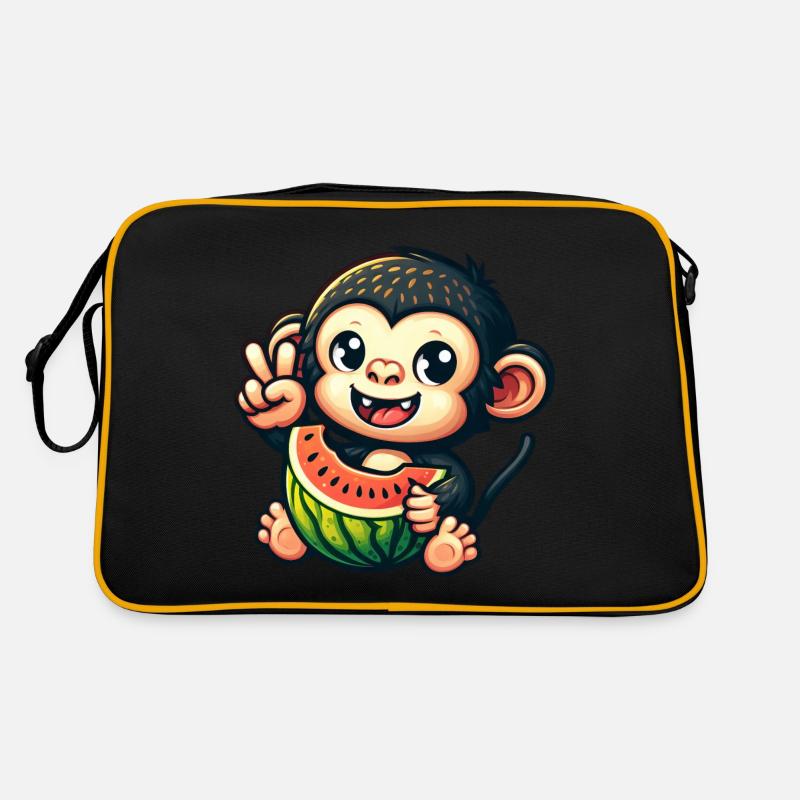 Chimpanzé à la pastèque et melon miel Sac Retro