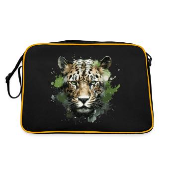 Leopard Head - Retro Bag - black/gold - Back