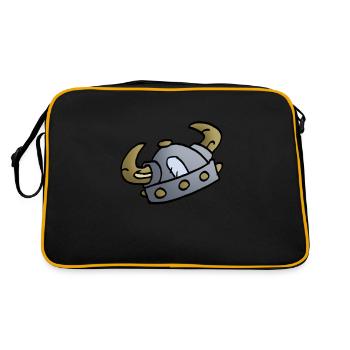 Wikinger - Helm - Retro Tasche - Schwarz/Gold - Hinten