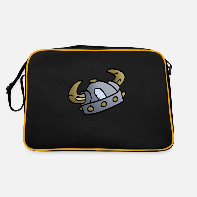 Wikinger - Helm - Retro Tasche - Schwarz/Gold