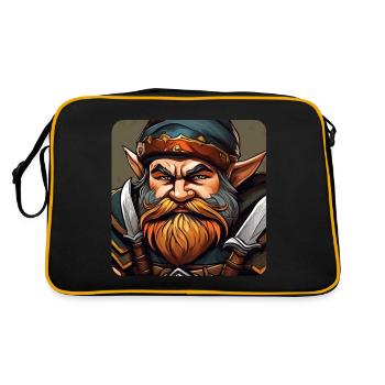Petit gnome nain guerrier lutin - Sac Retro - noir/or - Dos