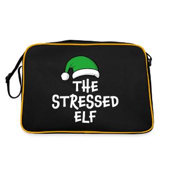 The Stressed Elf - Retro Bag - black/gold - Back