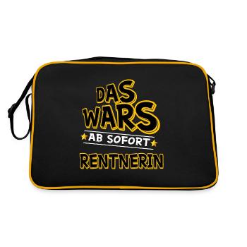 Das Wars ab sofort Rentnerin - Retro Tasche - Schwarz/Gold - Hinten