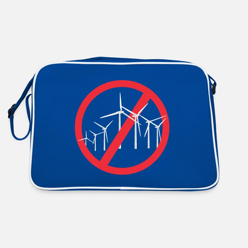 Stop Wind Turbines Retro Bag