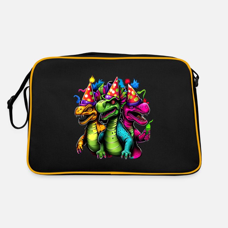 Cooles buntes Dinosaurier Motiv - 3 T-Rex Retro Tasche