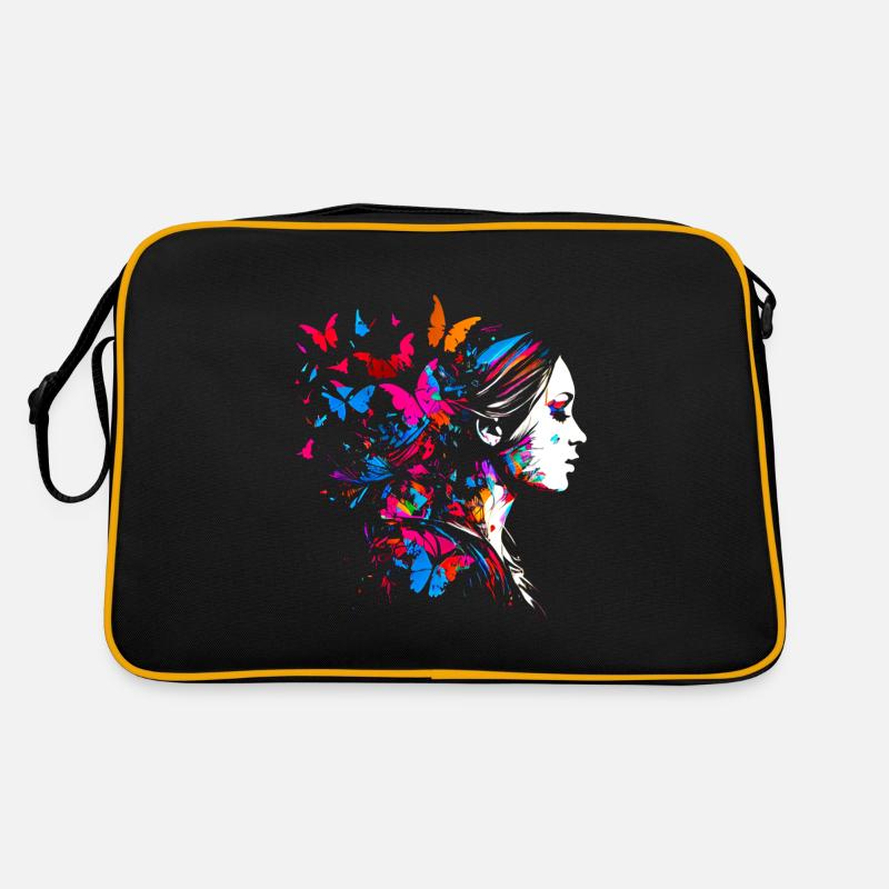 Psychedelic Artwork Butterflies - Open Mind Retro Bag