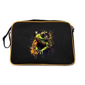 Cool frog with sunglasses and headphones - Retro Bag - black/gold - Back