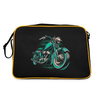 Cool Vintage Motorcycle Chopper en vert bleu - Sac Retro - noir/or - Dos