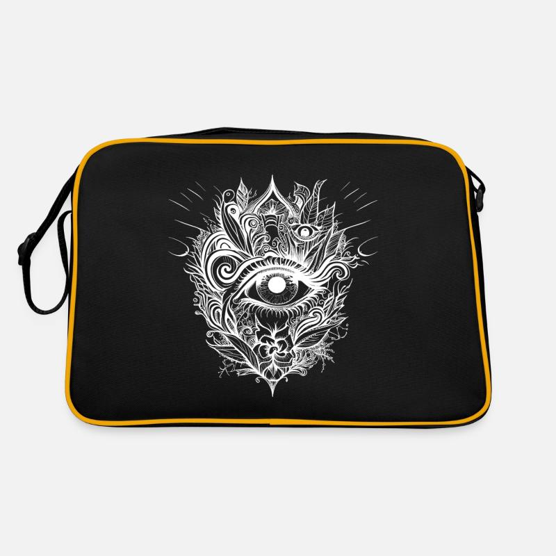 Psychedelisches Auge mit trippy Mustern Retro Tasche