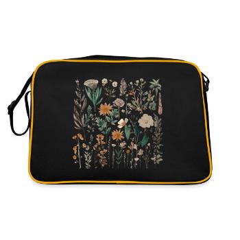 Magnifique bouquet d’herbier de fleurs bohèmes - Sac Retro - noir/or - Dos