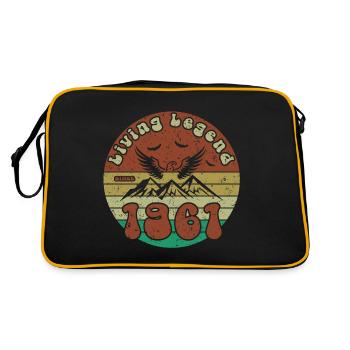 63. Geburtstag Living Legend since VIN 1961 - Retro Tasche - Schwarz/Gold - Hinten