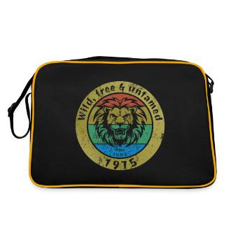 Wild, free & untamed since 06/1975 - Retro Bag - black/gold - Back