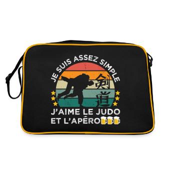 J' aime le judo et l' apéro humour judoka vintage - Sac Retro - noir/or - Dos