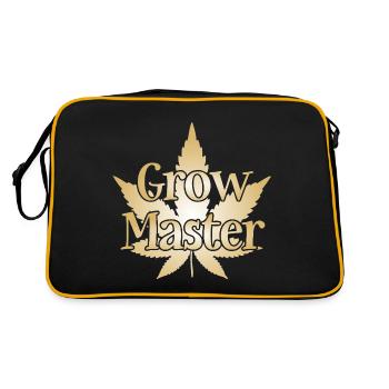 Grow Master - Cannabis - Marijuana - Marihuana - Retro Tasche - Schwarz/Gold - Hinten