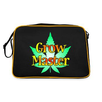 Grow Master - Cannabis - Marijuana - Marihuana - Retro Tasche - Schwarz/Gold - Hinten