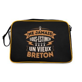 Ne jamais sous estimer un vieux Breton - Sac Retro - noir/or - Dos