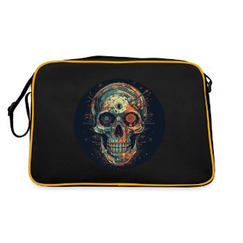 Retro Futuristic Skull Skull Cyborg - Retro Bag - black/gold - Back