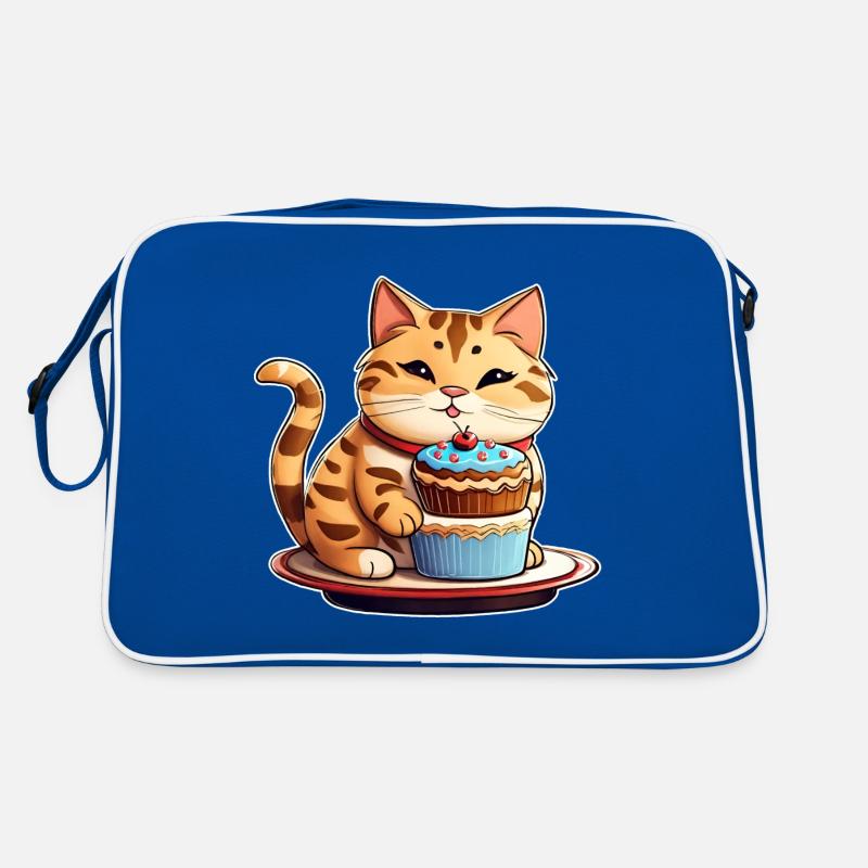 Mignon gros chat avec cup cake Sac Retro