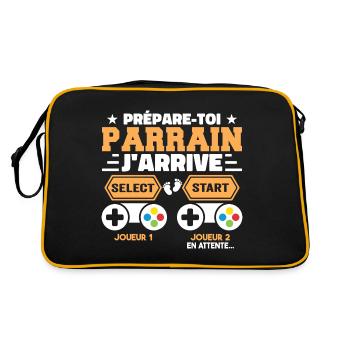 Get Ready Godfather I'm Coming - Pregnancy Announcement - Retro Bag - black/gold - Back