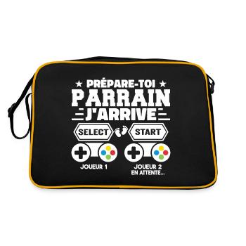Get Ready Godfather I'm Coming - Pregnancy Announcement - Retro Bag - black/gold - Back