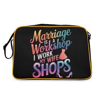 Husband, Spouse, Family, Wedding - Retro Bag - black/gold - Back