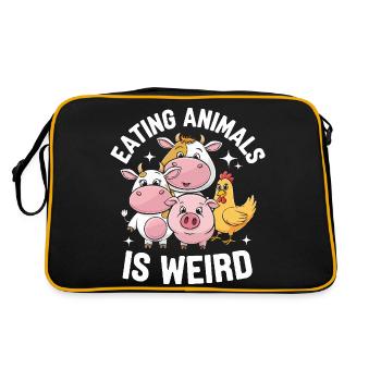 Vegetarian Vegan Veggie Vegetarian - Retro Bag - black/gold - Back