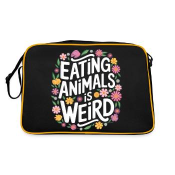 Vegetarian Vegan Veggie Vegetarian - Retro Bag - black/gold - Back
