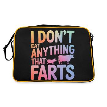 Vegetarian Vegan Veggie Vegetarian - Retro Bag - black/gold - Back