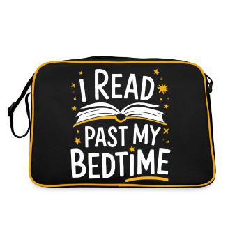 Bücher Buch lesen Bücherei Bibliothek Bücherwurm - Retro Tasche - Schwarz/Gold - Hinten