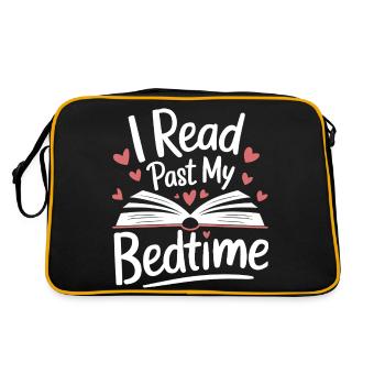 Bücher Buch lesen Bücherei Bibliothek Bücherwurm - Retro Tasche - Schwarz/Gold - Hinten