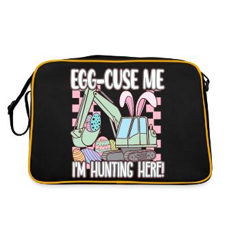 Egg cuse me Happy Easter - Retro Tasche - Schwarz/Gold - Hinten