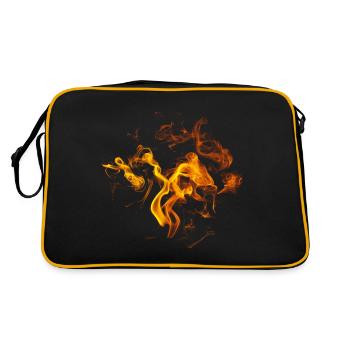 Fire Flame Feuerflamme - Retro Tasche - Schwarz/Gold - Hinten