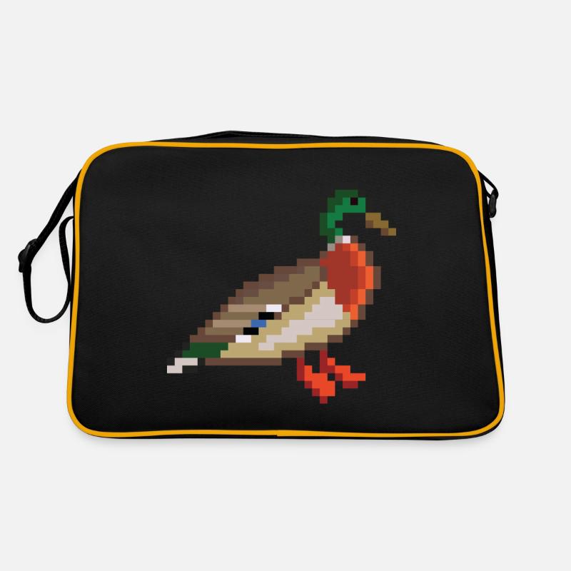 Vogel - Retro Tasche - Schwarz/Gold