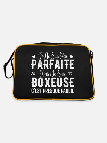 Nicht perfekt, aber ich bin ein Boxer - Boxer-Geschenk - Retro Tasche - Schwarz/Gold - Hinten