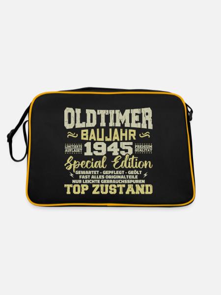 Vintage 1945 Born Retro Birthday Vintage - Retro Bag - black/gold - Back