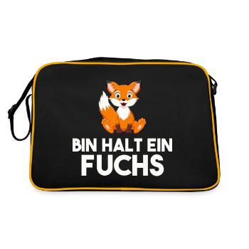 Bin Halt Ein Fuchs - Retro Tasche - Schwarz/Gold - Hinten