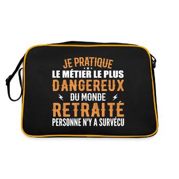 Le Métier Le Plus Dangereux Du Monde Retraité - Sac Retro - noir/or - Dos