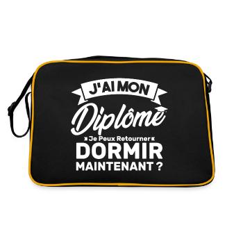 J'ai mon diplôme je peux retourner dormir? - Sac Retro - noir/or - Dos